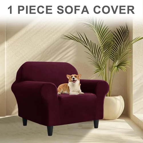 Miniatura 180 de Funda para Sofá de Terciopelo, Fundas Elásticas para Sofá para Funda Principal Separada/Respaldos y Cojines de Asiento, Funda para Sofá, para Fundas