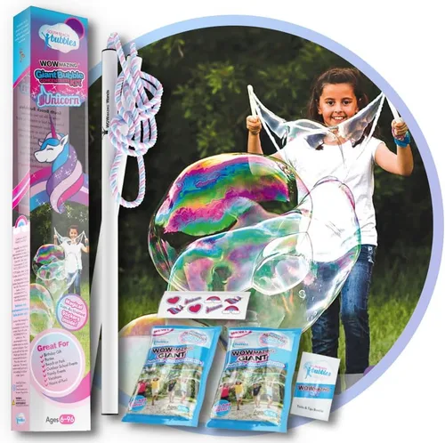 Miniatura 12 de WOWmazing Kit Grab-N-Go: Incluye varita, concentrado de burbujas gigante, cubo y folleto de consejos y trucos Juguete al aire libre para niños