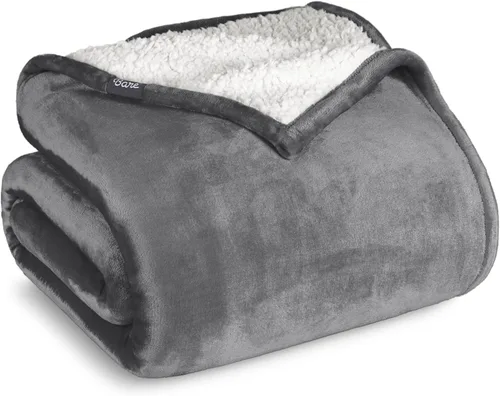 Miniatura 32 de Manta de forro polar de sherpa Bare Home - Tamaño para Lanzar/Viajar - Manta para cama, sofá y sofá cama - Cálida y ligera - Esponjosa y suave