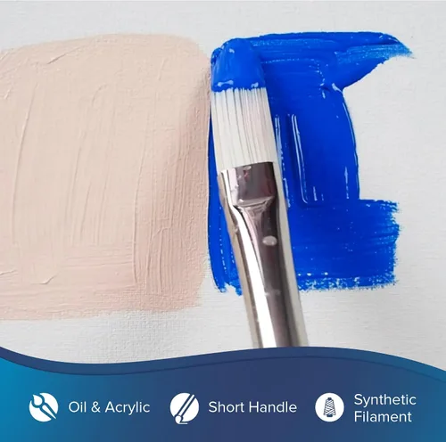 Miniatura 3 de Silver Brush Limited 1903S-2 Bristlon Filbert - Brocha para óleo, acrílico y pinturas de cuerpo pesado, tamaño 2, mango corto
