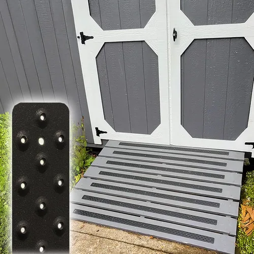 Peldaños Antideslizantes para Rampa y Cubierta, Negro Obsidiana (1), Fijación con Tornillos, Permanente, Resistente a la Intemperie, Protección
