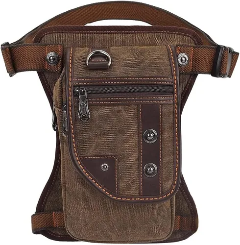 Miniatura 15 de Bolso de mensajero de lona vintage para hombre, bolso de mensajero de retazos de cuero en el pecho 3-3-ejército Verde