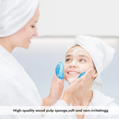 Miniatura 6 de Geiserailie 50 esponjas faciales comprimidas, maquillaje facial, esponjas cosméticas naturales de spa para mujeres, máscara exfoliante, eliminación