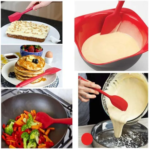 Miniatura 7 de 8 espátulas de silicona, espátulas antiadherentes de 8.5 pulgadas con núcleo de acero inoxidable, resistentes al calor, 500 ℉, diseño de una pieza