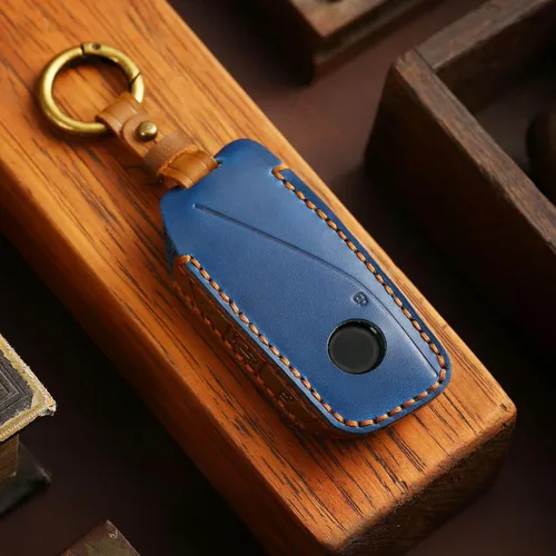 Miniatura 5 de Funda de cuero para llavero BMW 2023 i7 X7 xi 7 Series compatible con la nueva funda de llavero BMW azul
