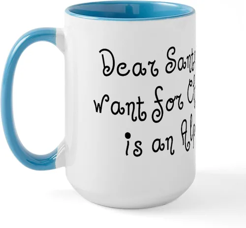Miniatura 7 de CafePress Alpaca For Christmas Large Mug 15 oz (444 ml) Ceramic Coffee Mug