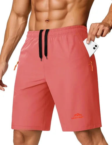 Miniatura 6 de TACVASEN Pantalones cortos deportivos para correr para hombre, 9 pulgadas, de secado rápido, pantalones cortos ligeros de verano, 3 bolsillos