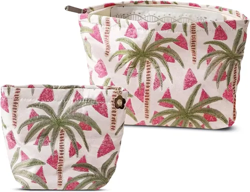 Miniatura 33 de HAPPYHEIDI Bolsa de maquillaje estética para mujer con compartimento para accesorios con cremallera para cosméticos, viajes, organizador de bolsos