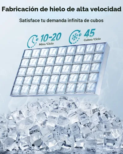 Miniatura 3 de EUHOMY Máquina Comercial de Hielo, Máquina de Hielo de Acero Inoxidable de 100 lbs/24H Bajo Mostrador con Capacidad de Almacenamiento de Hielo de 33