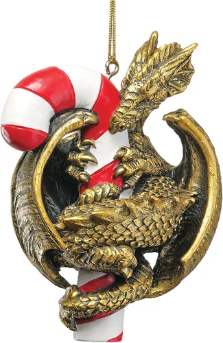 Miniatura 14 de Design Toscano - Juego de adornos de 3 dragones de Amesbury montados en piedras preciosas, color plateado, Navidad
