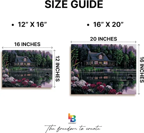 Miniatura 5 de Ledgebay Kit de pintura por números DIY para adultos, lienzo enmarcado para principiantes a avanzados, kit de pintura por números, incluye juego