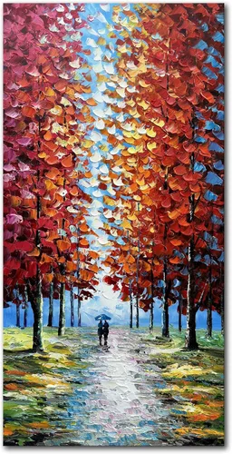 Miniatura 10 de Alenoss Pinturas Metálicas Abstractas 100% Hechas a Mano Lienzo Arte de Pared Textura Gruesa Única Superficie Áspera Pintura al Óleo Moderna 48x24
