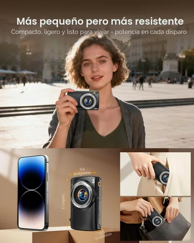 Miniatura 7 de Cámara digital 8K para fotografía, cámara de vlogging WiFi de 88MP para YouTube con doble lente, pantalla táctil, enfoque automático antivibración
