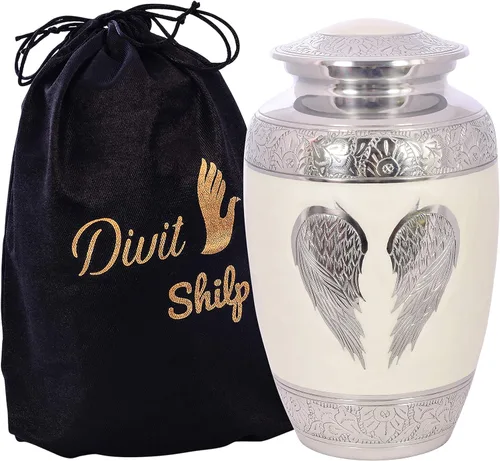 Miniatura 12 de Urna de cremación para cenizas humanas con bolsa de satén, para adultos de hasta 200 libras Urnas funerarias grandes hechas a mano