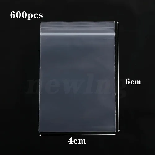 Miniatura 2 de newlng Mini bolsas de plástico de 1.6 x 2.4 pulgadas/1.6x2.4 in, 600 bolsas de joyería transparentes resellables, bolsa pequeña con cremallera