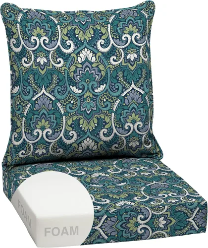 Miniatura 157 de Arden Outdoor Deep Seat Cushion Set, 24 x 24 pulgadas, Cojín para exteriores resistente al clima, a la lluvia y a la decoloración para silla, sofá