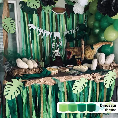 Miniatura 2 de PartyWoo Serpentinas de papel crepé verde, 6 rollos de 492 pies, paquete de papel crepé verde bosque esmeralda cazador para graduación, Navidad