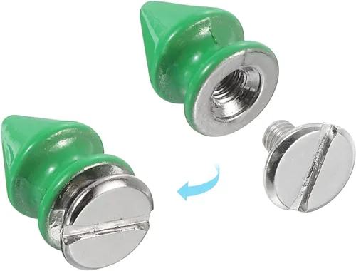 Miniatura 4 de uxcell 50 juegos de remaches de espiga cono, 0.315 x 0.472 in con rosca trasera para árbol y picos para manualidades de cuero, ropa, zapatos, Verde