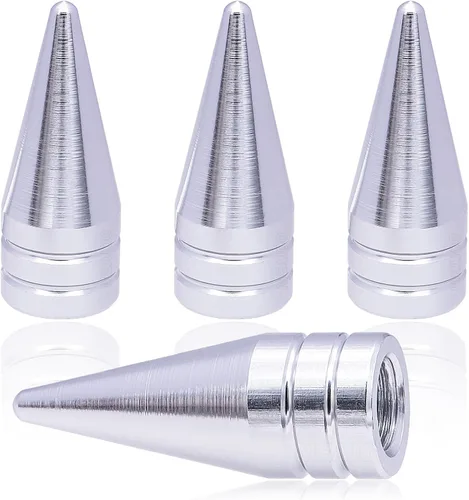 4 piezas de tapas de válvula de rueda con forma de punta, válvula de rueda de aleación de aluminio con punta, universal para automóviles, SUV,