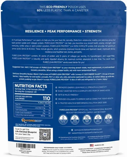 Miniatura 2 de Proteína PureClean – 17.64 oz de carne de res + polvo aislado de colágeno Cero rellenos Rico en EAA, BCAA, glicina y prolina para músculos