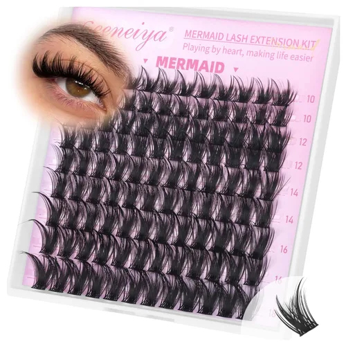 Miniatura 5 de Geeneiya Kit de Extensión de Pestañas 20D+40D, Racimos de Pestañas Suaves, Kit de Extensiones de Pestañas Naturales con Enlace de Pestañas
