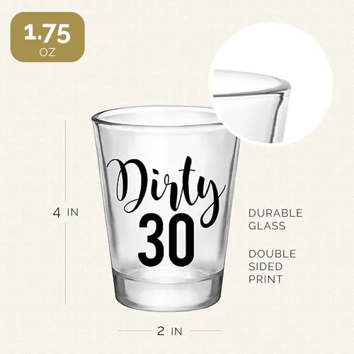 Miniatura 7 de Your Dream Party Shop Dirty 30 vasos de chupito reutilizables para cumpleaños de 30 años, juego de 12, 1.75 onzas, perfectos para decoraciones de 12