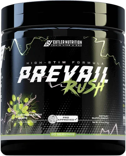 Cutler Nutrition High Stim - Polvo de preentrenamiento Prevail Rush preentrenamiento para hombres y mujeres para bombas intensas, energía y