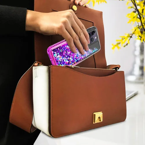 Miniatura 8 de STARSHOP Funda compatible con iPhone 13 Pro Max, con [protector de pantalla de vidrio templado incluido] Liquid Bling Sparkle Flotante Glitter