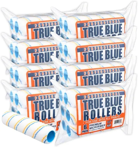 Miniatura 13 de True Blue Cubiertas de rodillo de pintura profesional de 9 pulgadas, 9 pulgadas, lo mejor para todo tipo de superficies de pintura, paquete