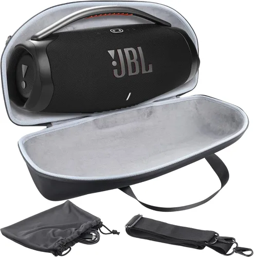 co2CREA Estuche de viaje rígido de repuesto para Boombox 3 Boombox 2 Altavoz Bluetooth portátil impermeable (negro + funda gris interior)