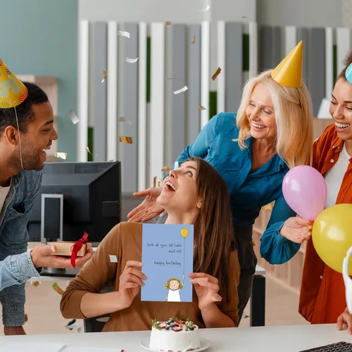 Miniatura 5 de Divertida tarjeta de cumpleaños para amigos, bonita tarjeta de cumpleaños para mujeres, mira a ti, todo lindo y viejo, tarjeta de regalo