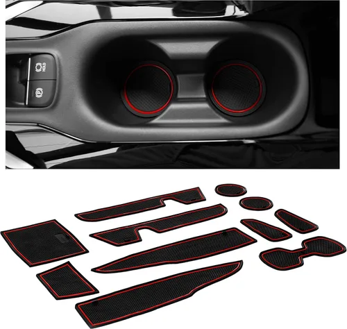 Miniatura 11 de CupHolderHero Compatible con accesorios Toyota Tundra 2014-2021 - Insertos de portavasos antideslizantes antipolvo, tapetes para consola central