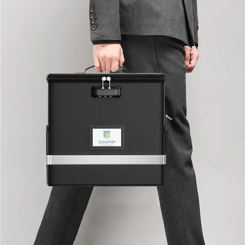 Miniatura 7 de Caja de archivos ignífuga con cerradura, organizador de almacenamiento de caja de documentos, adecuado para colgar carpetas de archivos