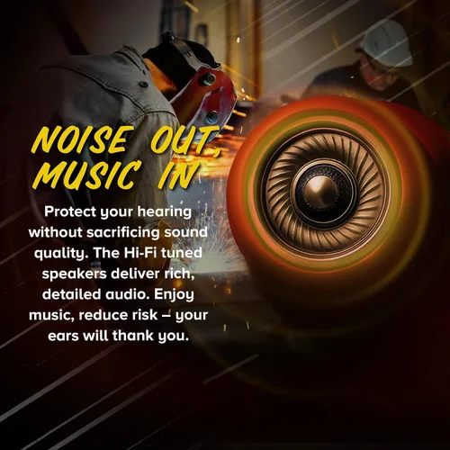 Miniatura 6 de Plugfones Protector Volume Limited Audio Earbuds, tapones para los oídos compatibles con OSHA con sonido, azul y amarillo Amarillo y rojo