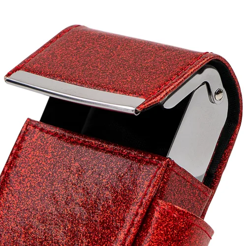 Miniatura 4 de bvya Juego de 2 cajas de cigarrillos deslizantes de piel sintética unisex con soporte para encendedor y trabilla para cinturón 2 piezas#e
