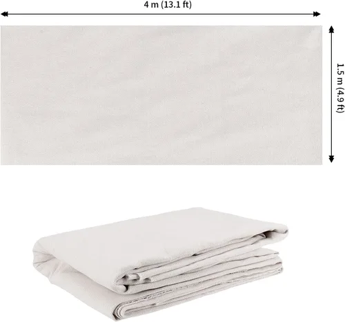 Miniatura 2 de JAPCHET Tela de lino de costura de 59 x 157 pulgadas/4 yardas, tela de lino bordado por yarda para costura, manualidades, bolsos, prendas, manteles