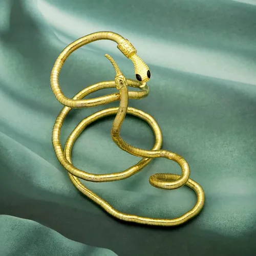 Miniatura 7 de RechicGu Elegante Egipto Cleopatra Remolino Serpiente Brazalete Abierto Brazalete Brazalete Flexible