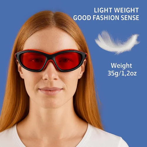 Miniatura 2 de JILERWEAR Profesional 180nm-540nm OD 6+ Violet/Blue/Green Laser Safety Glasses para 405nm, 445nm, 450nm, 473nm, 532nm láser ligero y diseño de moda