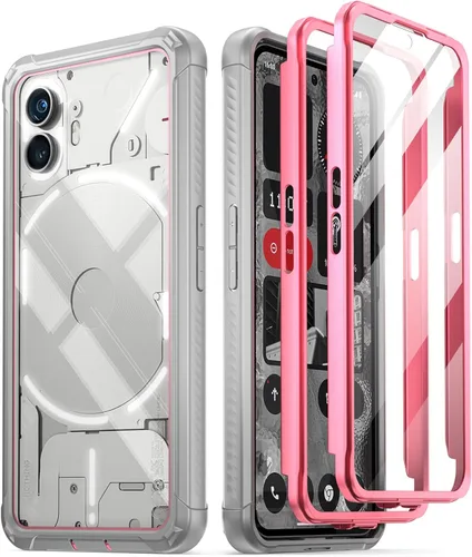Poetic Guardian - Funda compatible con Nothing Phone 2 de 6.7 pulgadas [prueba de caídas de grado militar de 20 pies], funda híbrida de cuerpo Rosa