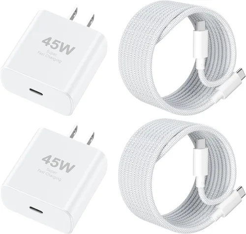Miniatura 15 de Cargador para iPhone 17 16 Pro Max de carga rápida, 45W USB C Cargador súper rápido bloque con cable de carga tipo C de 3.05m para iPhone 17 Pro