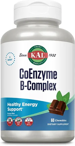 Miniatura 4 de KAL CoEnzyme Complejo de vitamina B, vitaminas B masticables para energía saludable, glóbulos rojos y soporte de la función nerviosa con vitamina