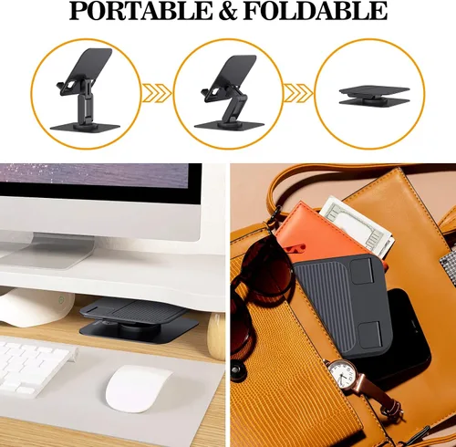 Miniatura 7 de OCYCLONE Soporte para iPad, soporte plegable ajustable giratorio de 360° para tablet iPad compatible con Kindle Tablet iPad de 4 a 15.6 pulgadas