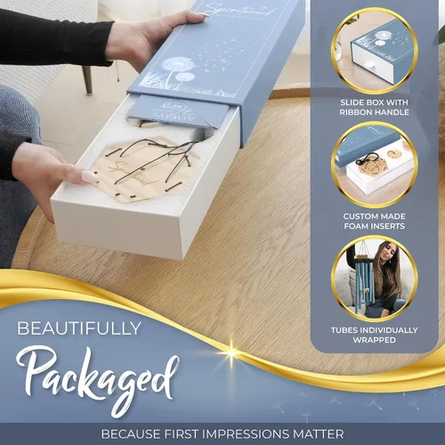 Miniatura 4 de Campanillas de viento conmemorativas azul océano de 32 pulgadas para la pérdida de un ser querido, campanillas de viento de condolencias de sonido
