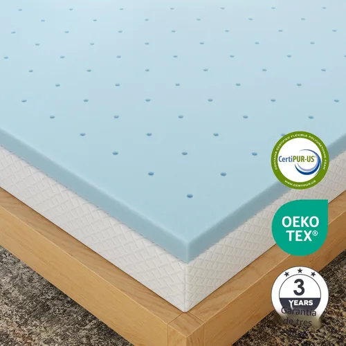 Miniatura 9 de EGOHOME - Cubrecolchón de espuma viscoelástica Queen de 4 pulgadas, con gel refrescante y almohadilla para aliviar la presión en una caja, artículos