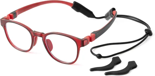 Miniatura 8 de JM Lentes de luz azul para niños, hierbas para juegos de computadora para niñas y niños de 3 a 10 años, lentes anti Blue Ray TR90
