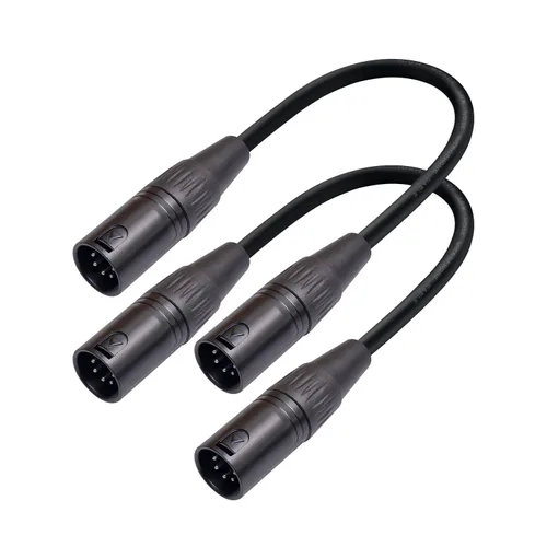 Miniatura 10 de Paquete de 2 cables XLR macho a macho de 5 pines, DMX 512 5 PIN XLR Lightspeed Controller Cable de 2 pies, negro