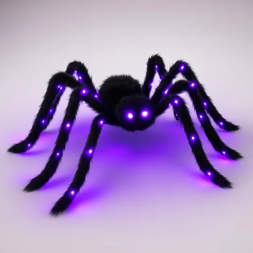 Miniatura 10 de KatchOn, Araña gigante peluda negra de Halloween, 6.5 pies, araña falsa plegable para decoración de Halloween al aire libre Decoración de verano