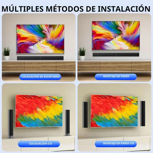 Miniatura 5 de Barra de sonido, barra de sonido de 80 W para Smart TV, barra de sonido Bluetooth 5.3 2026, sonido envolvente de cine en casa, graves de altavoz