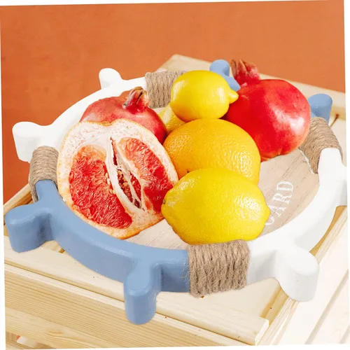 Miniatura 5 de OSALADI Bandeja de timón Bandeja de taza de agua, bandeja para servir frutas, bandeja decorativa, bandeja para el hogar, bandeja de té de comida