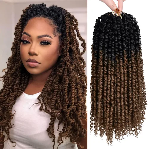 Miniatura 35 de Pelo de Passion Twist – 8 paquetes de 18 pulgadas Passion Twist Crochet para mujeres, cabello rizado pretrenzado Passion Twists extensiones de #2